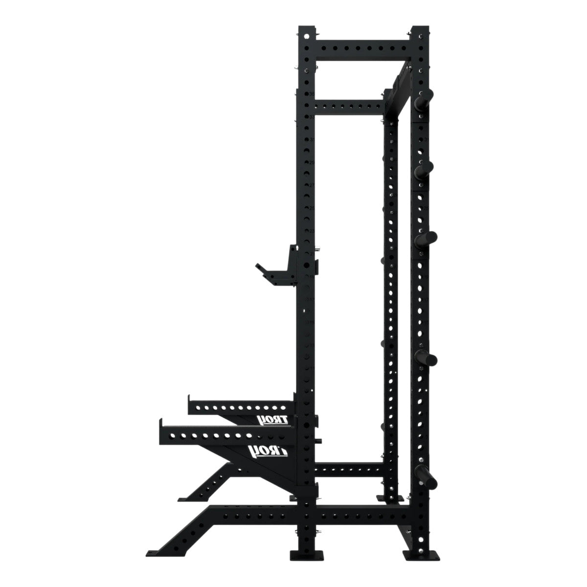 Troy Barbell G-HR-3010 Apollo Half Rack right side view close up.