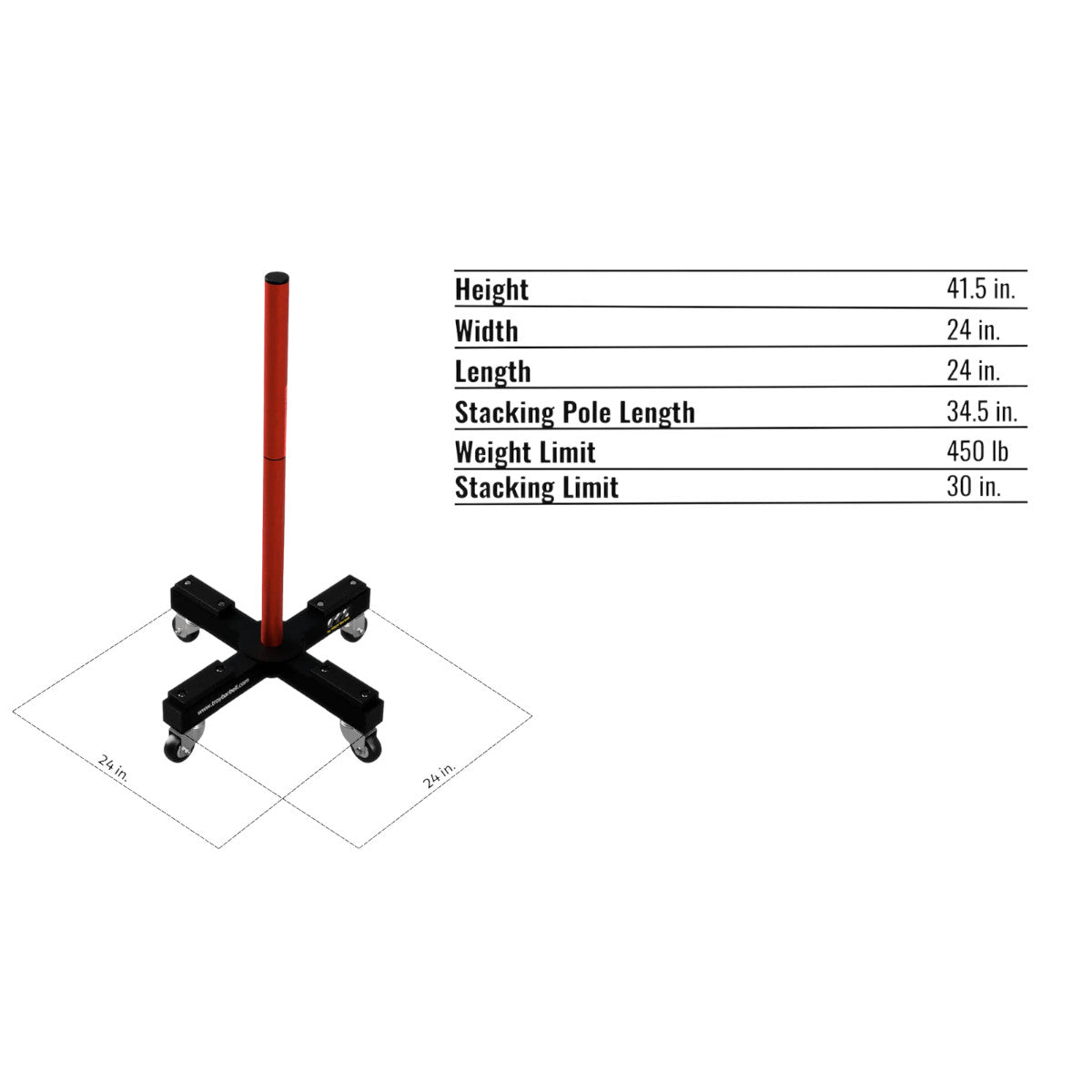 Troy Barbell VTX G-MBPR Mobile Bumper Plate Rack specifications.