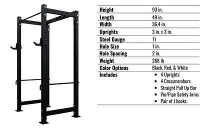 Troy Barbell G-PR-3010 Apollo Power Rack specs.