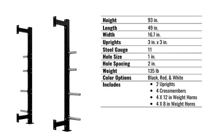 Troy Barbell G-PR-3015 Apollo Power Rack Weight Horn Extension specs.