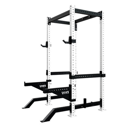 Troy Barbell G-PR-3020 White Apollo Power Rack side view.