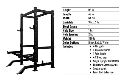 Troy Barbell G-PR-3020 Apollo Power Rack specs.