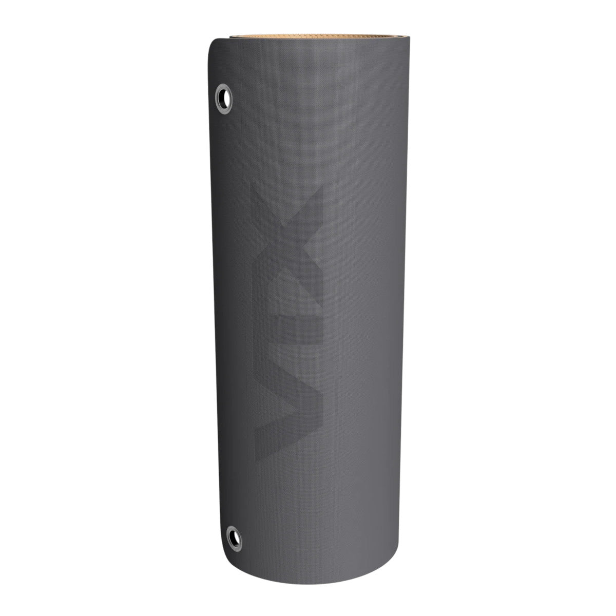 Troy Barbell VTX G-VEM-56 Hanging Exercise Mat rolled and standing on end.