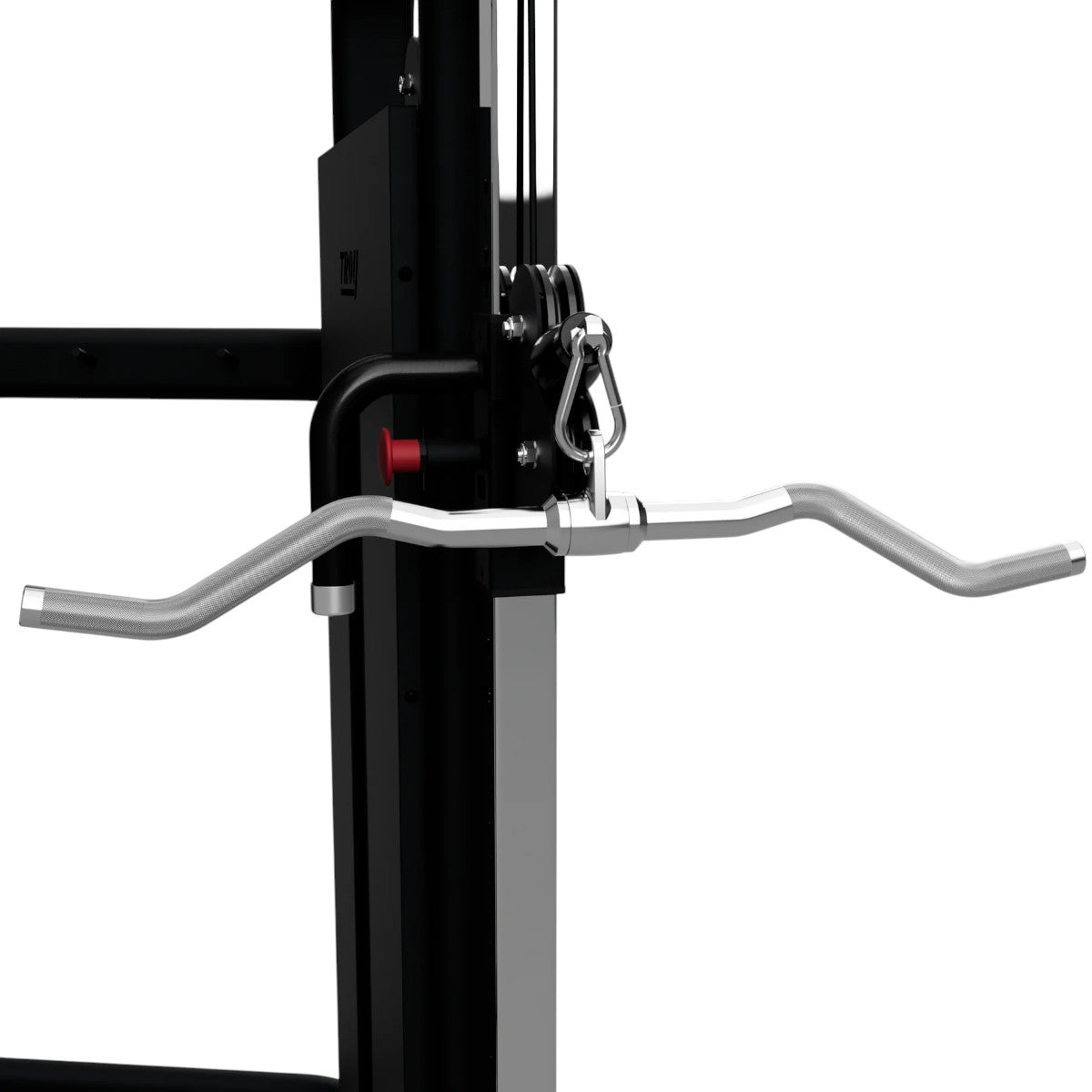 Troy Barbell USA Sports GCB-28S 28” Multi-Purpose Curl Bar with Swivel attached to cable-cross.