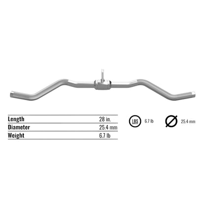 Troy Barbell USA Sports GCB-28S 28” Multi-Purpose Curl Bar with Swivel Specifications.