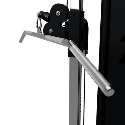 Troy Barbell USA Sports GLB-48 inch Lat Bar attached to functional trainer.