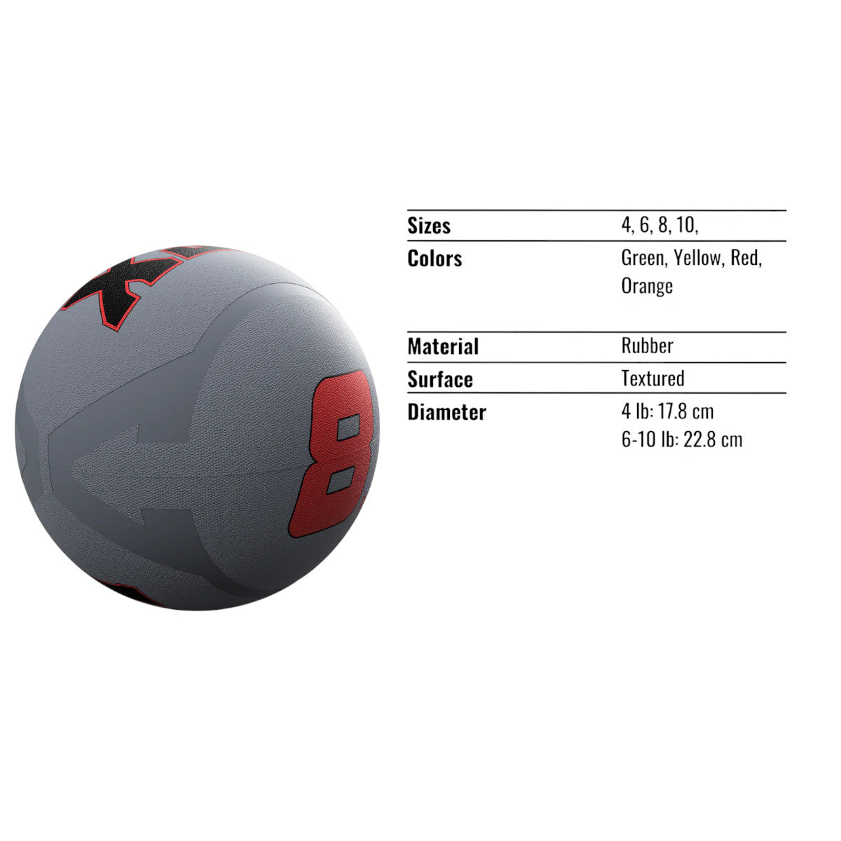 GMB-G2 Med ball specs.