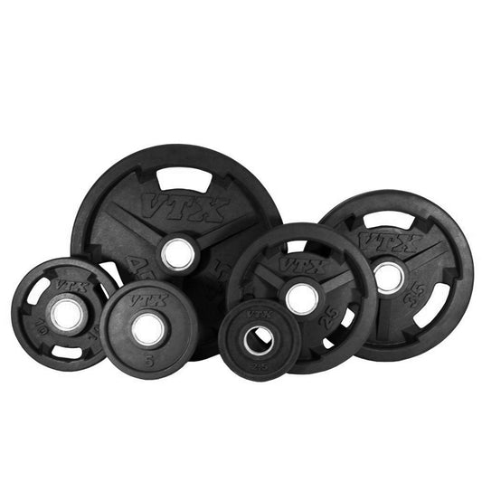 Troy VTX GO-VR Rubber Encased Olympic Grip Plate Set - 255LB