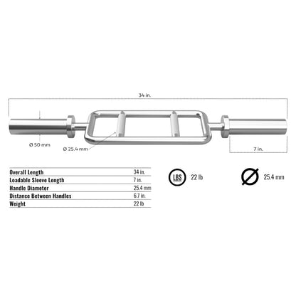 Troy Barbell USA Sports GOT-34 Olympic Tricep Bar specifications.