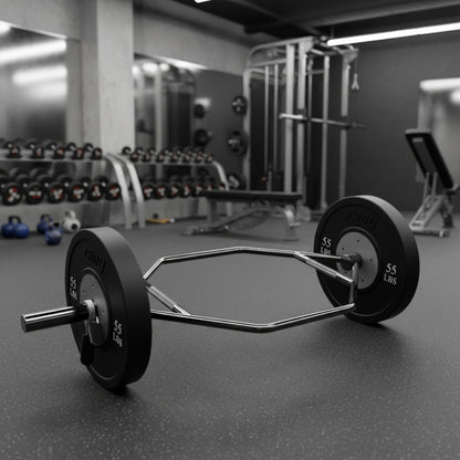 Troy Barbell USA Sports GOT-56 Olympic Hex Bar with plates in gym