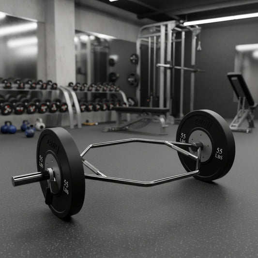 Troy Barbell USA Sports GOT-56 Olympic Hex Bar with plates in gym