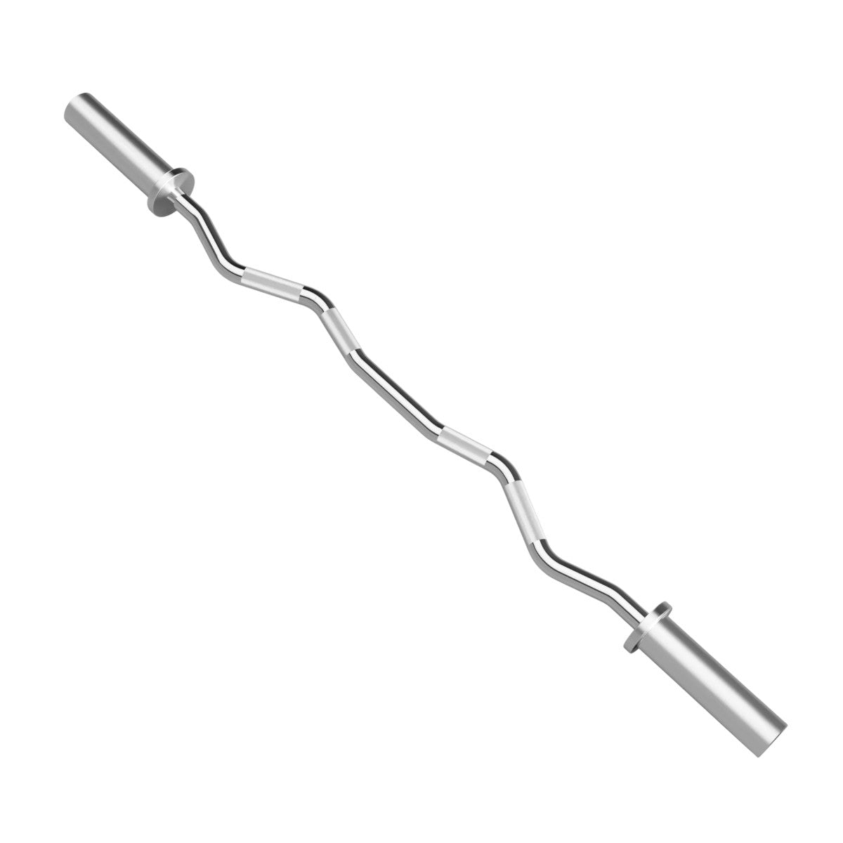 Troy Barbell USA Sports Chrome GOZ-47 Olympic E-Z Curl Bar angle view.