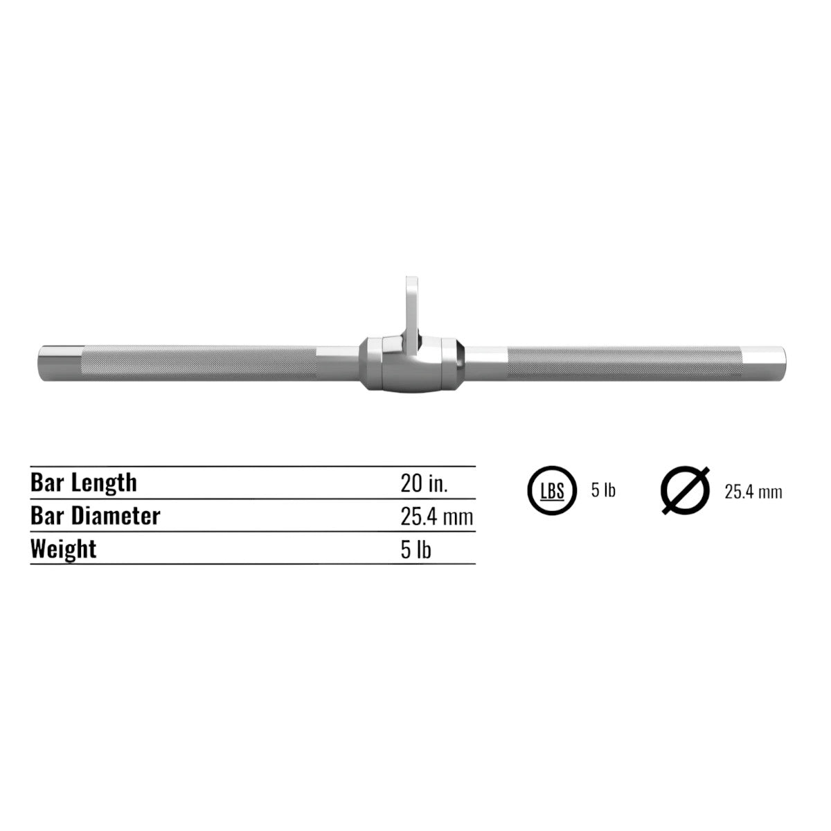 Troy Barbell USA Sports GSB-20S Multi-Purpose Straight Bar with Swivel specifications.