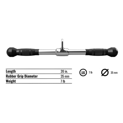 Troy Barbell VTX GSB-20SR Deluxe Straight Bar Rubber Grips specifications.