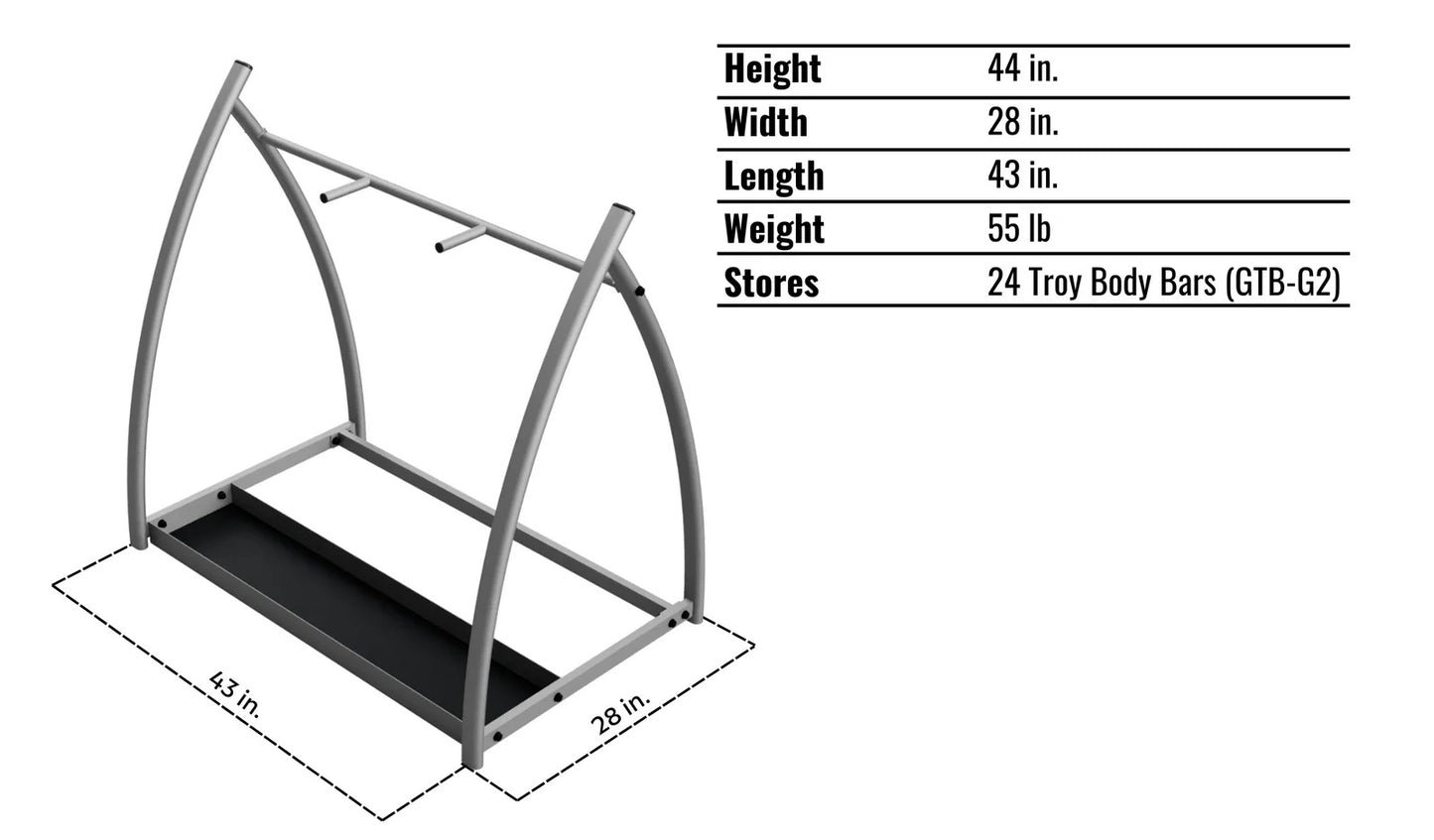 Troy Barbell GTBR-24 rack specs.