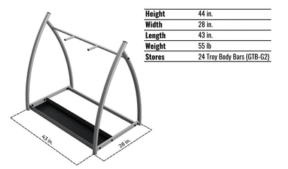 Troy Barbell GTBR-24 rack specs.