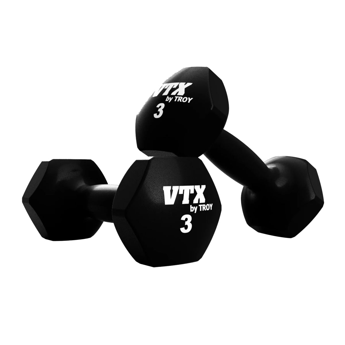Troy Barbell VTX GTD-003 Neoprene Aerobic 3 lb Dumbbells.