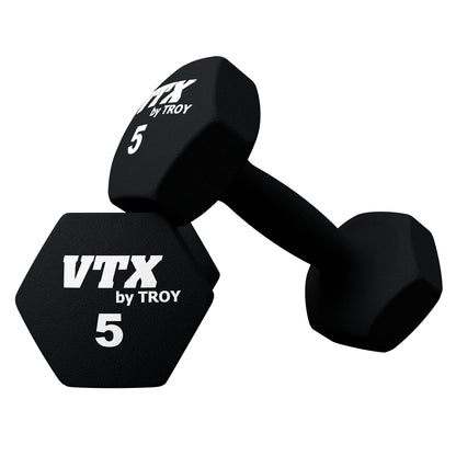 Troy Barbell VTX GTD-005 Neoprene Aerobic 5 lb Dumbbells.