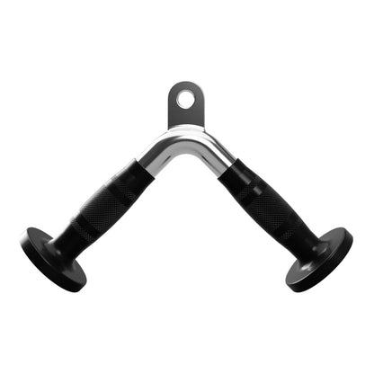 Troy Barbell VTX GTVB-R Triceps Press Down V Bar with Rubber Grips front view.