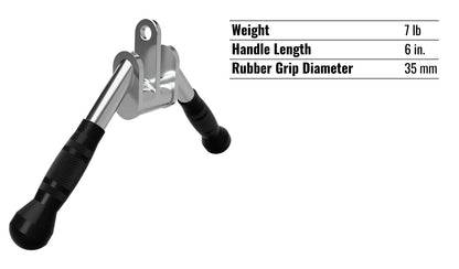 Troy Barbell VTX GTVB-SR Triceps Press Down V Bar with Swivel and Rubber Grips Specifications.