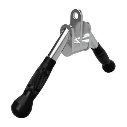 Troy Barbell VTX GTVB-SR Triceps Press Down V Bar with Swivel and Rubber Grips side view.