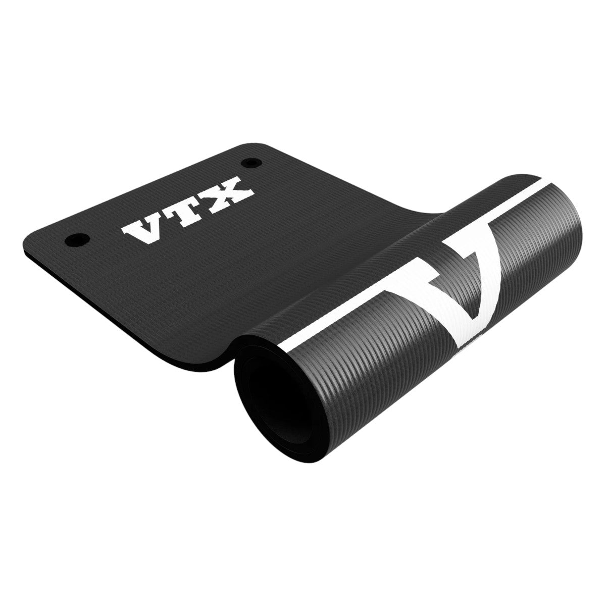 Troy Barbell VTX GVEM-L Premium Hanging Club Exercise Mat rolled up.