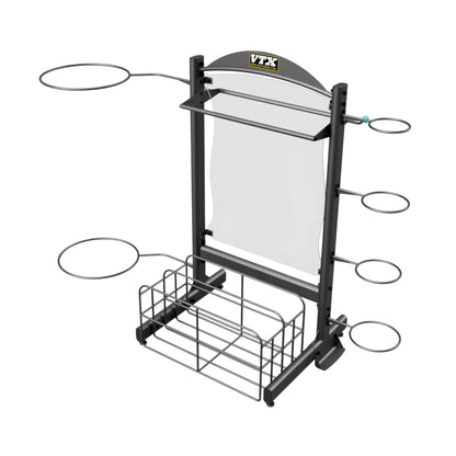 Troy Barbell VTX GVLAR-52PAC Medium Accessories Pac rack angle view.