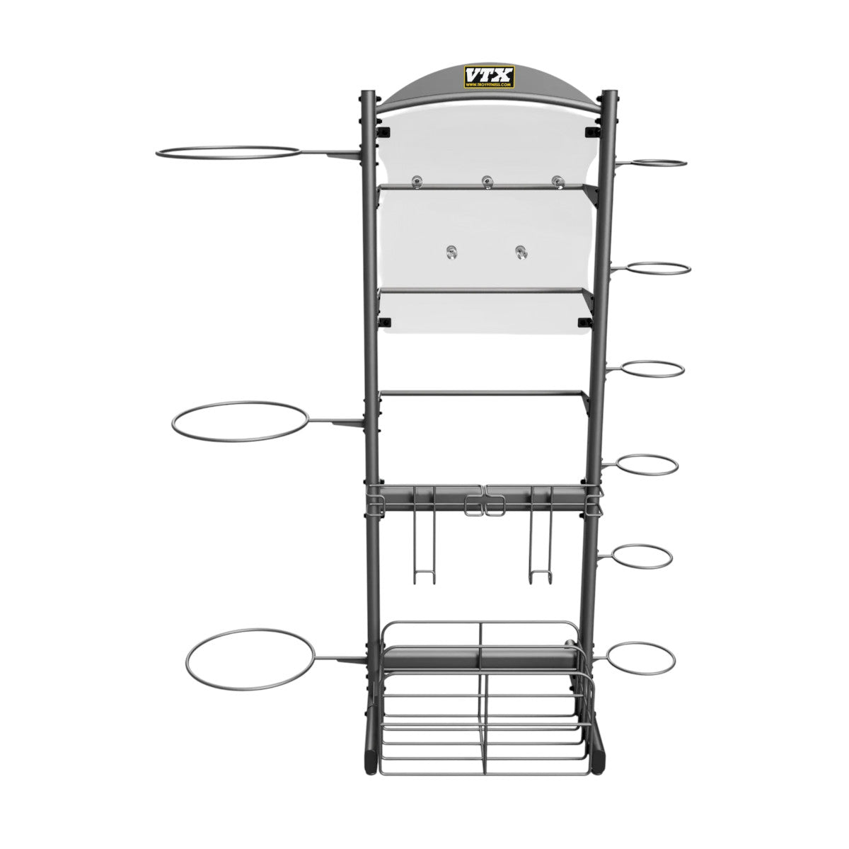 Troy Barbell VTX GVLAR-76 Large Accessories Pac rack front view.