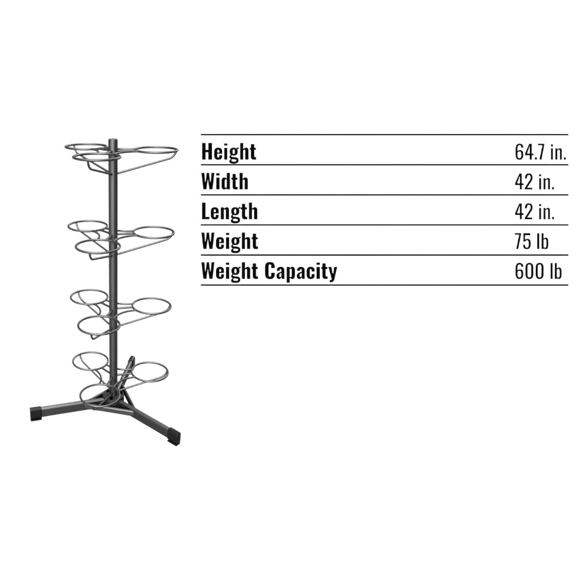 Troy Barbell GWBR Fitness Ball Rack specifications.