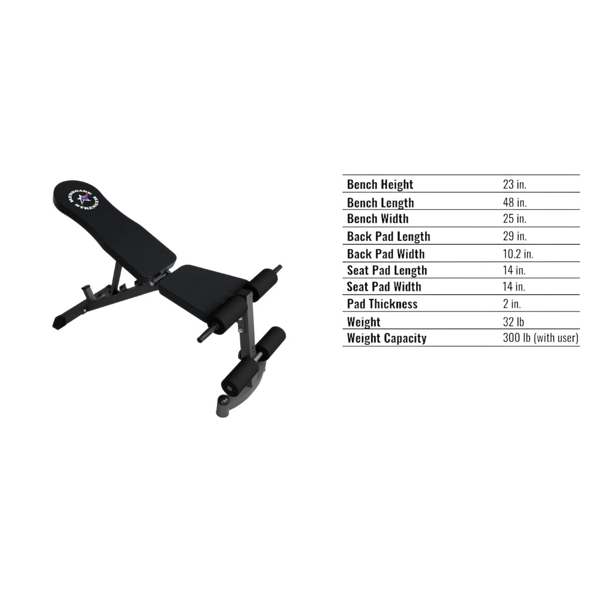 Troy Barbell USA Sports GWS-FID Flat / Incline / Decline Bench specs.