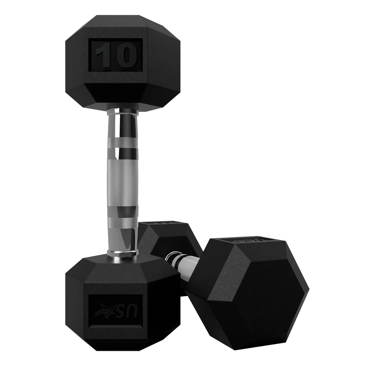 Troy Barbell USA Sports HD-010R Rubber Encased 6-sided 10 lb Dumbbell.