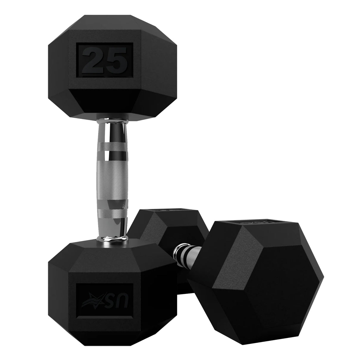 Troy Barbell USA Sports HD-025R Rubber Encased 6-sided 25 lb Dumbbell.