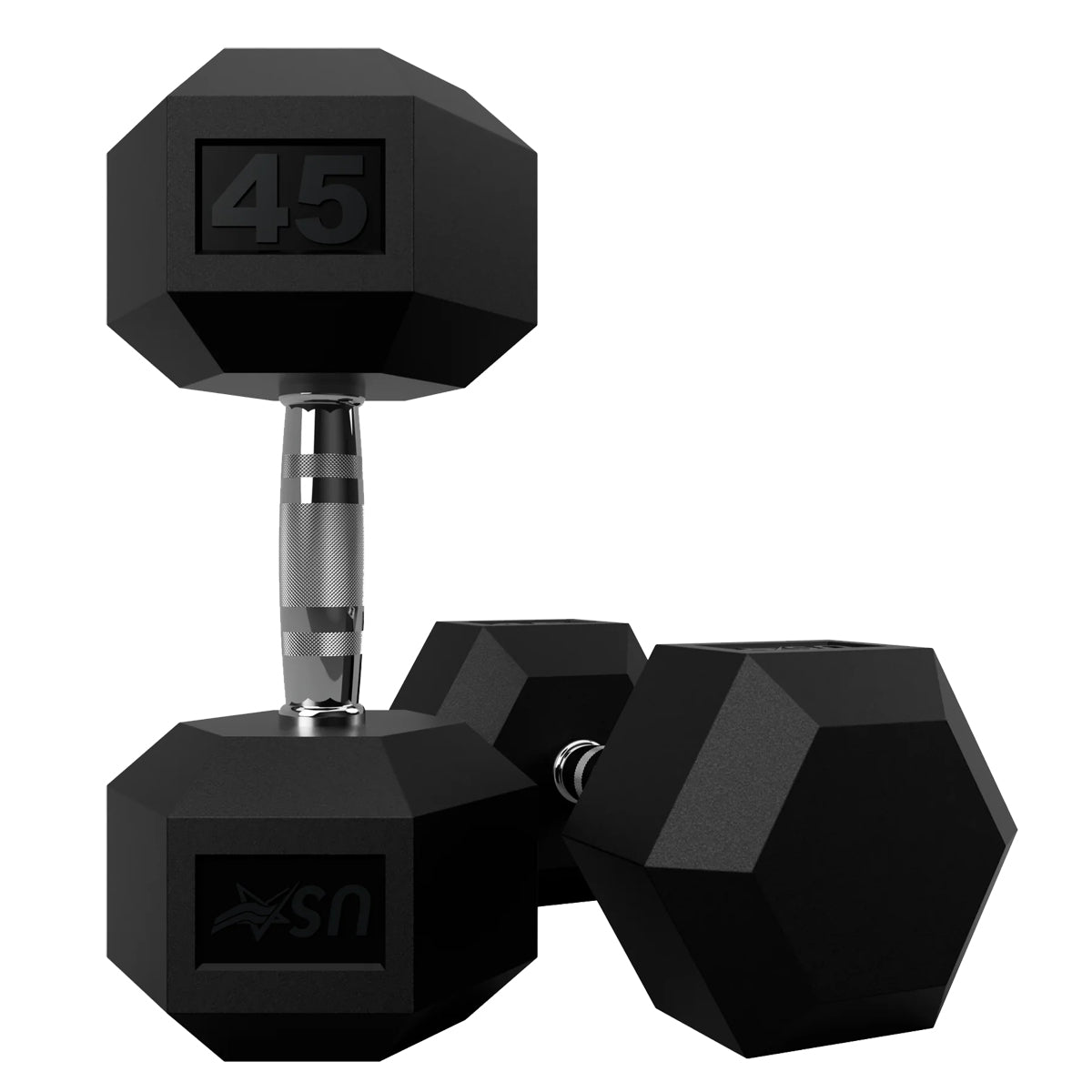 Troy Barbell USA Sports HD-045R Rubber Encased 6-sided 45 lb Dumbbell.