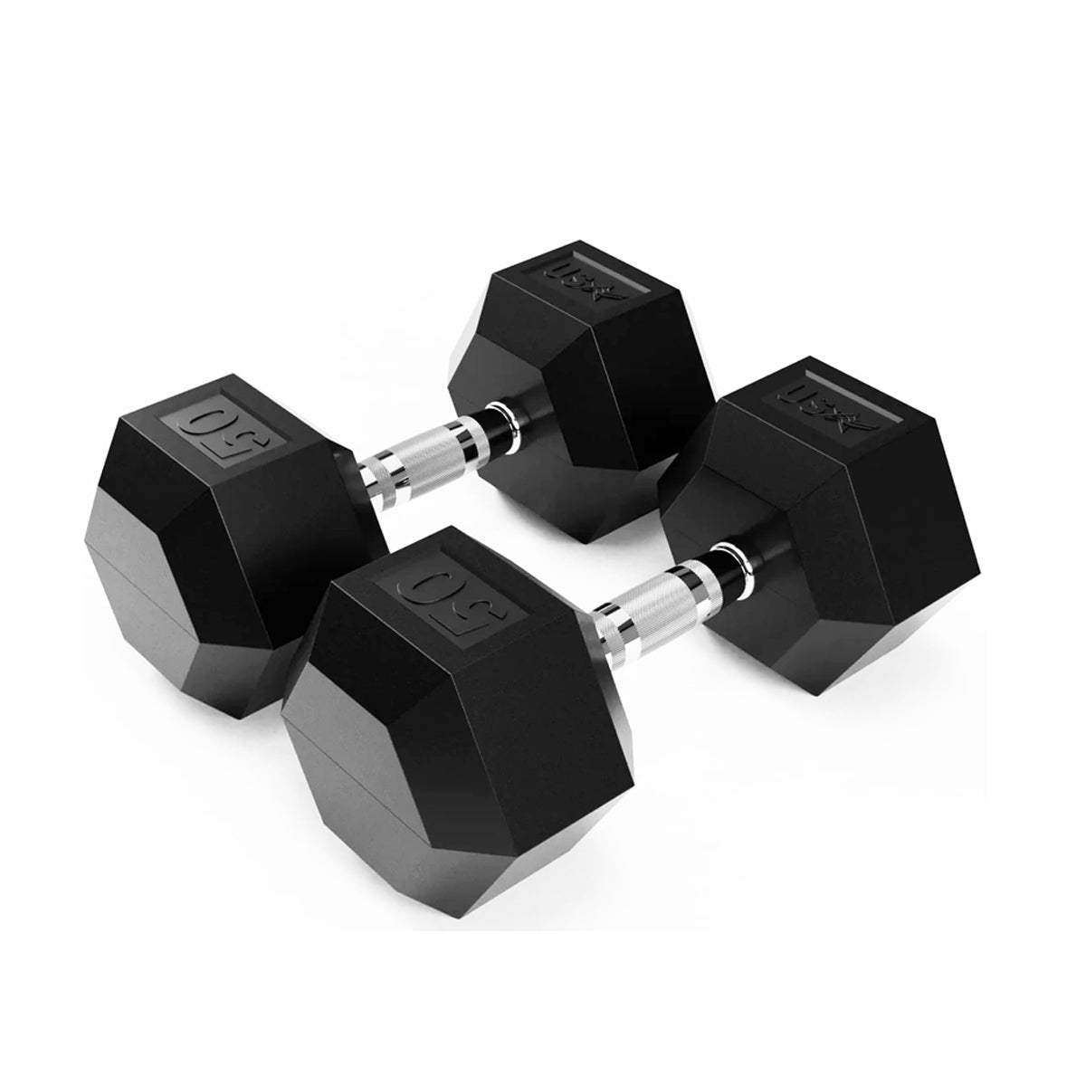 Troy Barbell USA Sports HD-050R Rubber Encased 6-sided 50 lb Dumbbell.