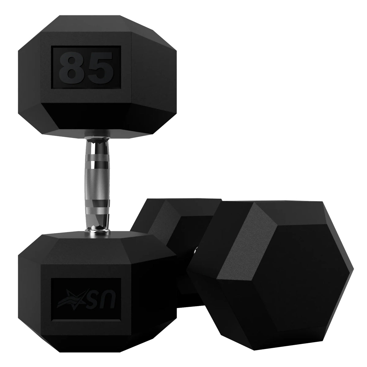 Troy Barbell USA Sports HD-085R Rubber Encased 6-sided 85 lb Dumbbell pair.