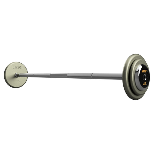 Troy Barbell HFB-C Pro Style Straight Gray Barbell Chrome End Cap.
