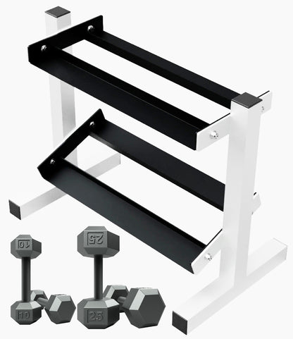 Troy Barbell USA Sports IHD Iron Hex Dumbbell Set - 5 to 25LB w/Rack.