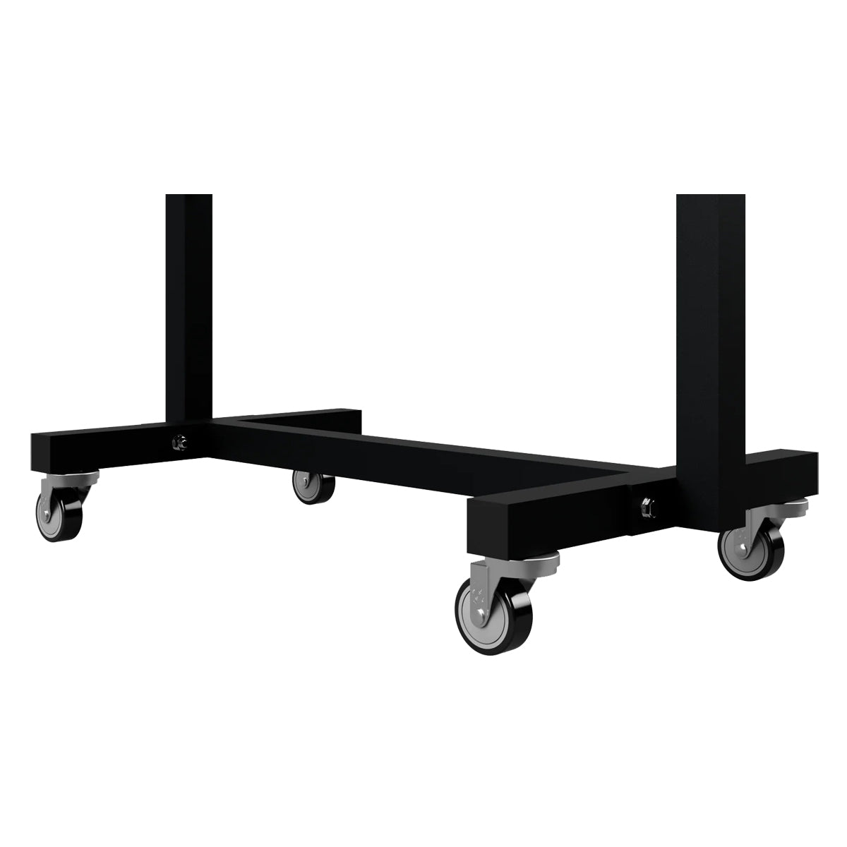 Troy Barbell MDR-CAST rack casters shown on rack.
