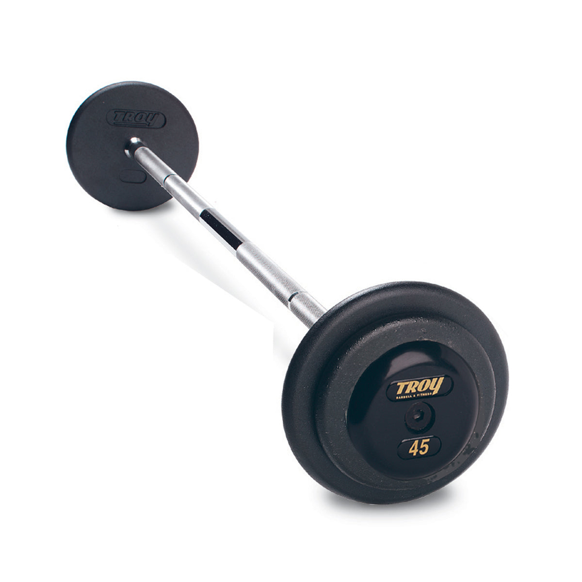 Troy Barbell PFB-R Pro Style Straight Black Barbell Black End Cap Sets.
