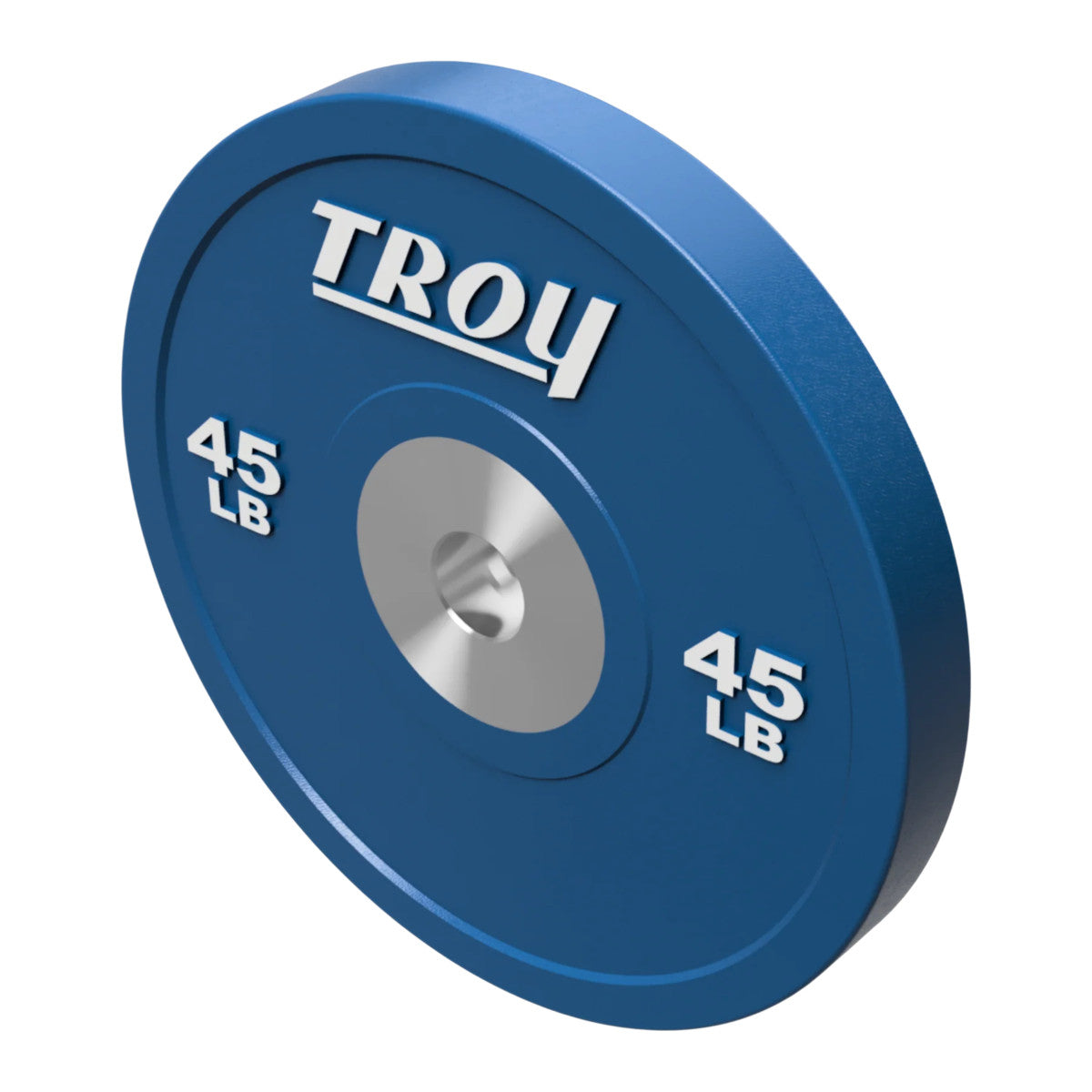 Troy Barbell PO-045SBP Premium Rubber Bumper Plate on white background