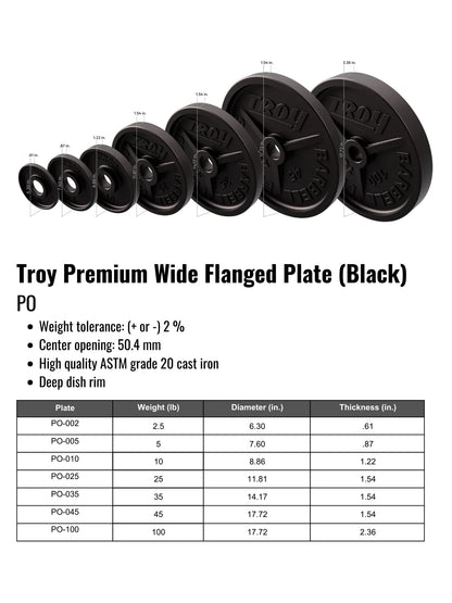 Troy PO Premium Wide Flanged Olympic Weight Sets