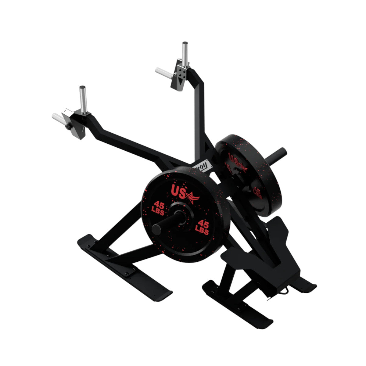 Troy Barbell Pro Force Sled with weight plates.