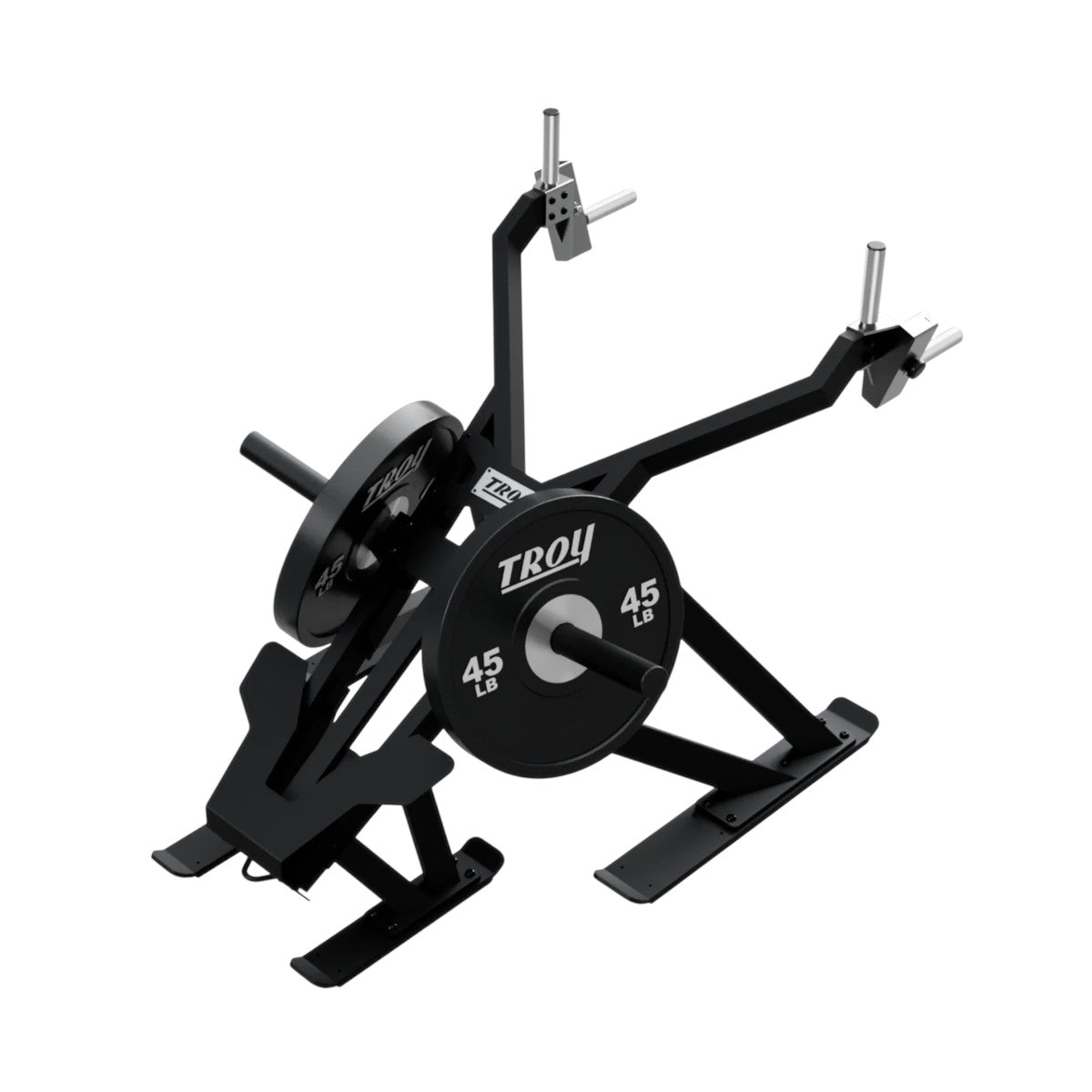 Troy Barbell Pro Force Sled with weight plates opposing view.
