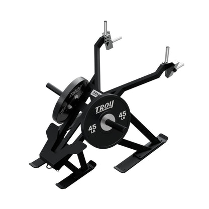 Troy Barbell Pro Force Sled with weight plates opposing view.