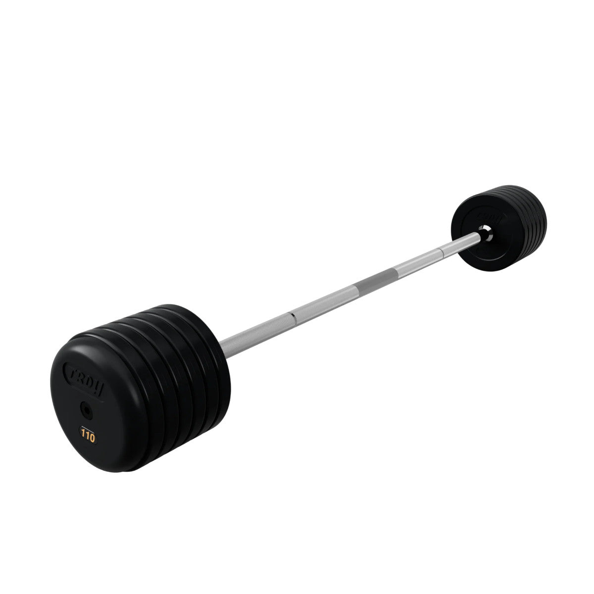 Troy Barbell RUFB 110LB Pro Style Straight Rubber Encased Barbell.