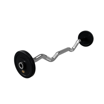 Troy Barbell RUFC Pro Style 20LB EZ Curl Rubber Encased Barbell on white background