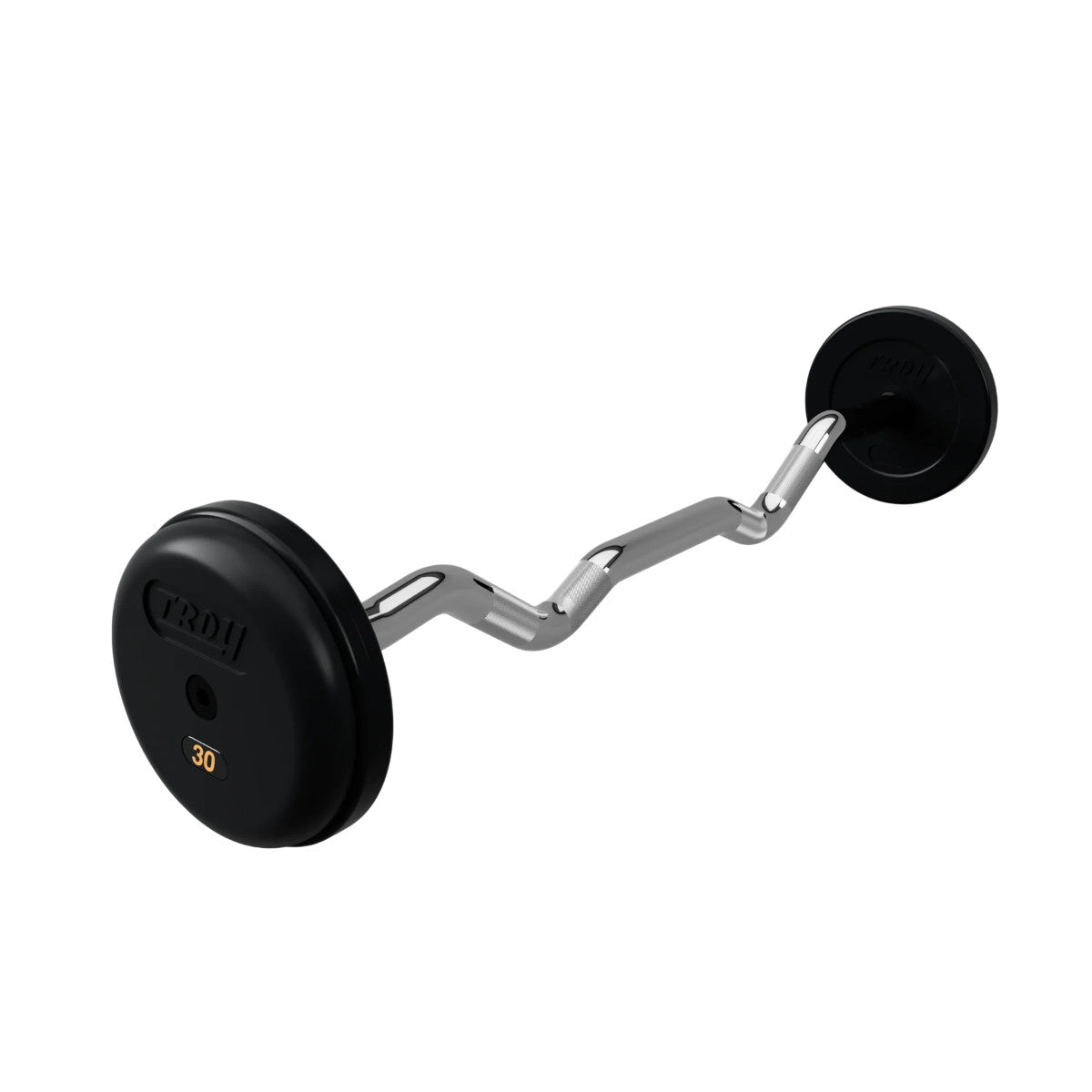 Troy Barbell RUFC Pro Style 30LB EZ Curl Rubber Encased Barbell on white background