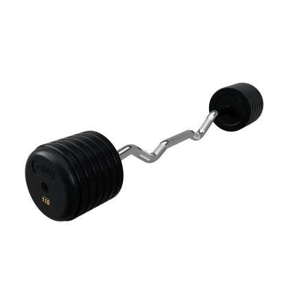Troy Barbell RUFC Pro Style 110LB EZ Curl Rubber Encased Barbell on white background