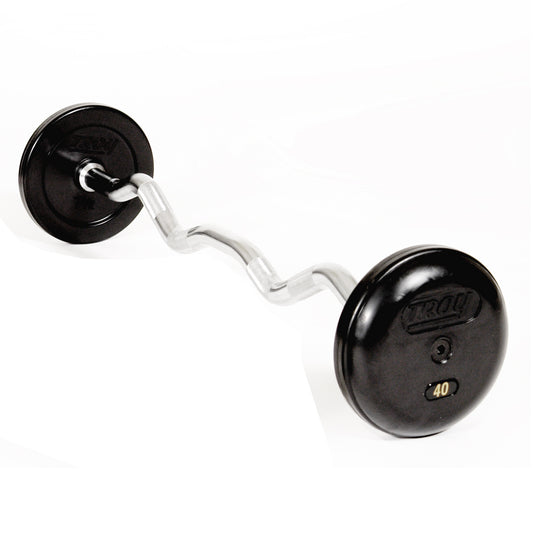 Troy Barbell RUFC Pro Style EZ Curl Rubber Encased Barbell.