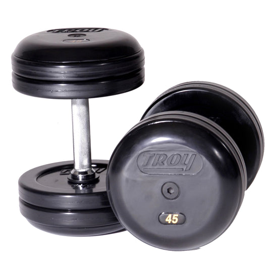 Troy Barbell RUFD Rubber Encased Pro Style Dumbbells.